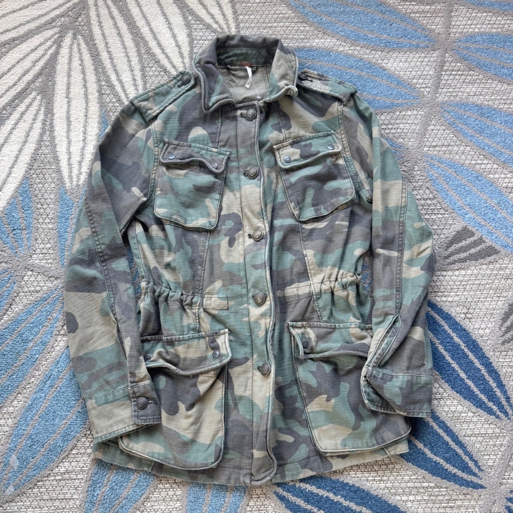 Free People Women's Not Your Brothers Camp Military Jacket Size XS